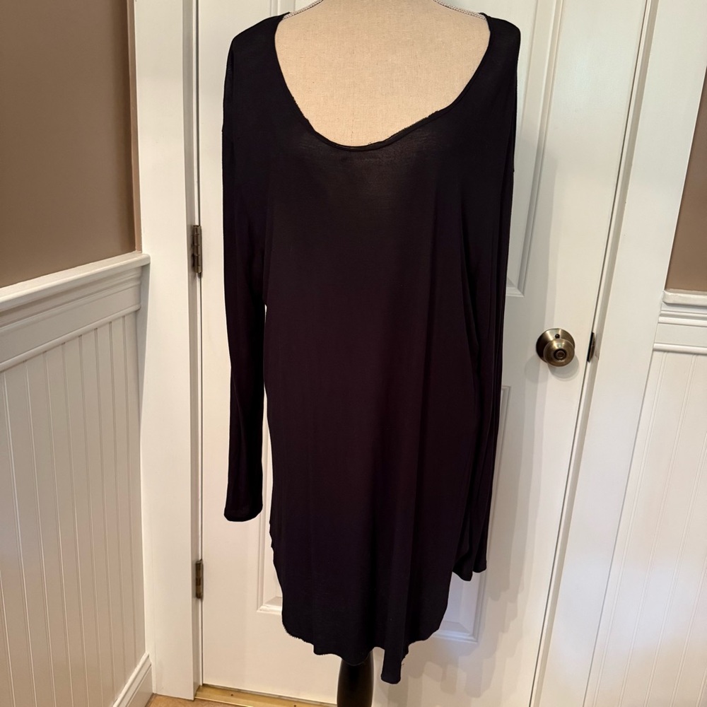 JOAH BROWN Dress Black Long Sleeve scoopneck One Size OS tunic